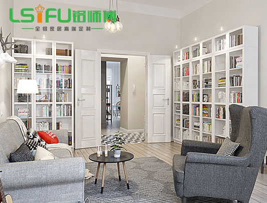 鋁師傅客廳全鋁屏風(fēng)書柜圖片