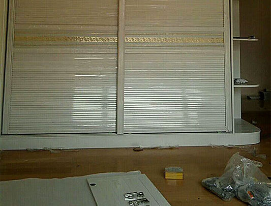 鋁師傅定做整體兩扇移門(mén)全鋁衣柜裝修效果圖