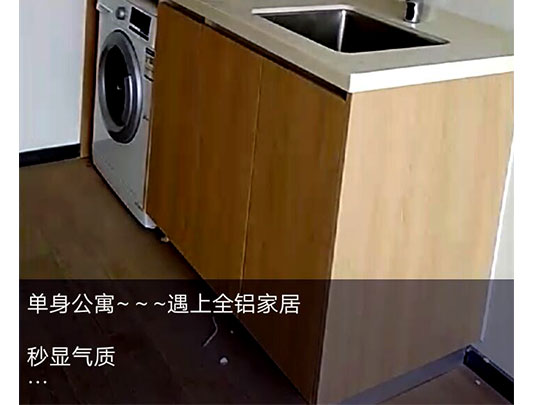 師傅全鋁家具單身公寓洗衣機(jī)浴室柜裝修效果圖